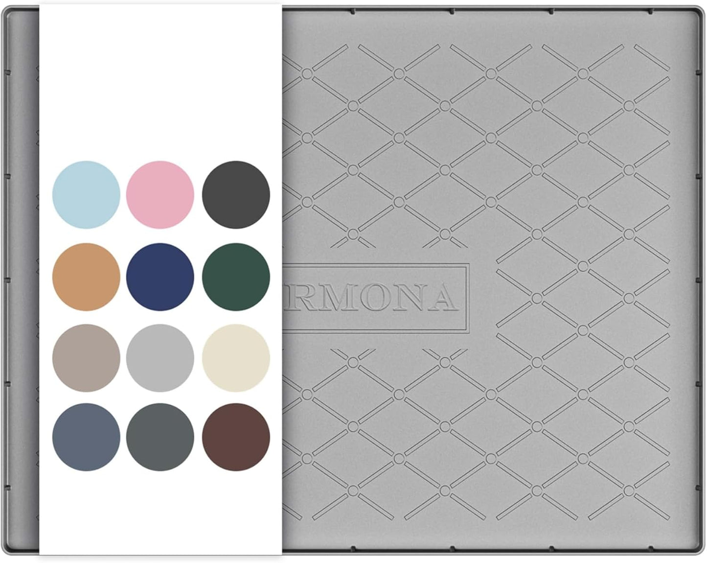 URMONA Under Sink Mat for Kitchen Waterproof, 34" x 22" Silicone Under Sink Mat for Shelf Liner Organizer, Cabinet Sink Protector Under Sink Liner for Bottom Kitchen, Bathroom(Light Grey)