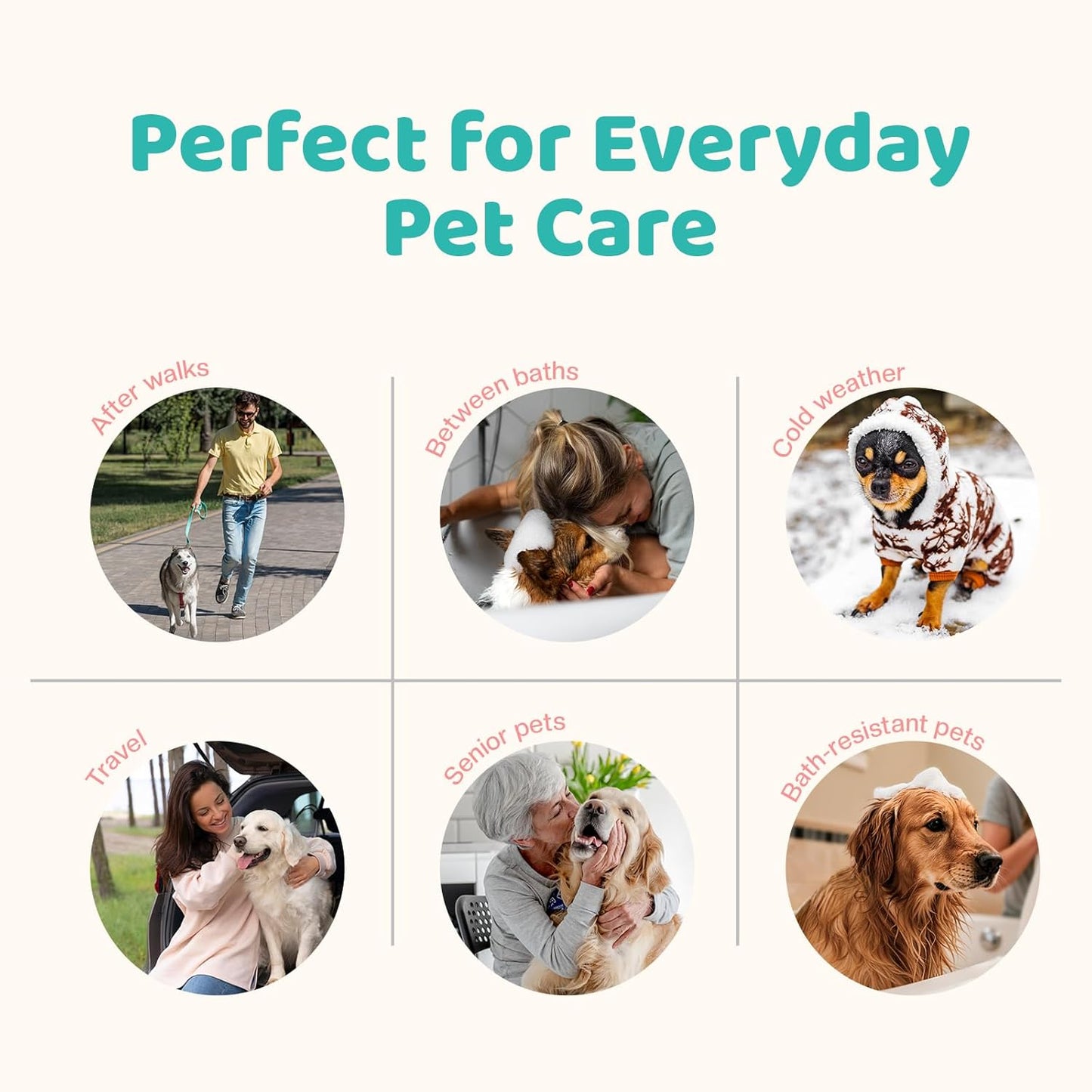 Pet Glove Wipes for Dogs & Cats with Coconut Scent, No Rinse Full Body Cleaning Large Gloves (9.84 x 9.05 inch), Gentle Grooming for Paws Face Ears Eyes Coat, Alcohol Free, 20 Pack
