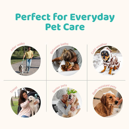 Pet Glove Wipes for Dogs & Cats with Coconut Scent, No Rinse Full Body Cleaning Large Gloves (9.84 x 9.05 inch), Gentle Grooming for Paws Face Ears Eyes Coat, Alcohol Free, 20 Pack