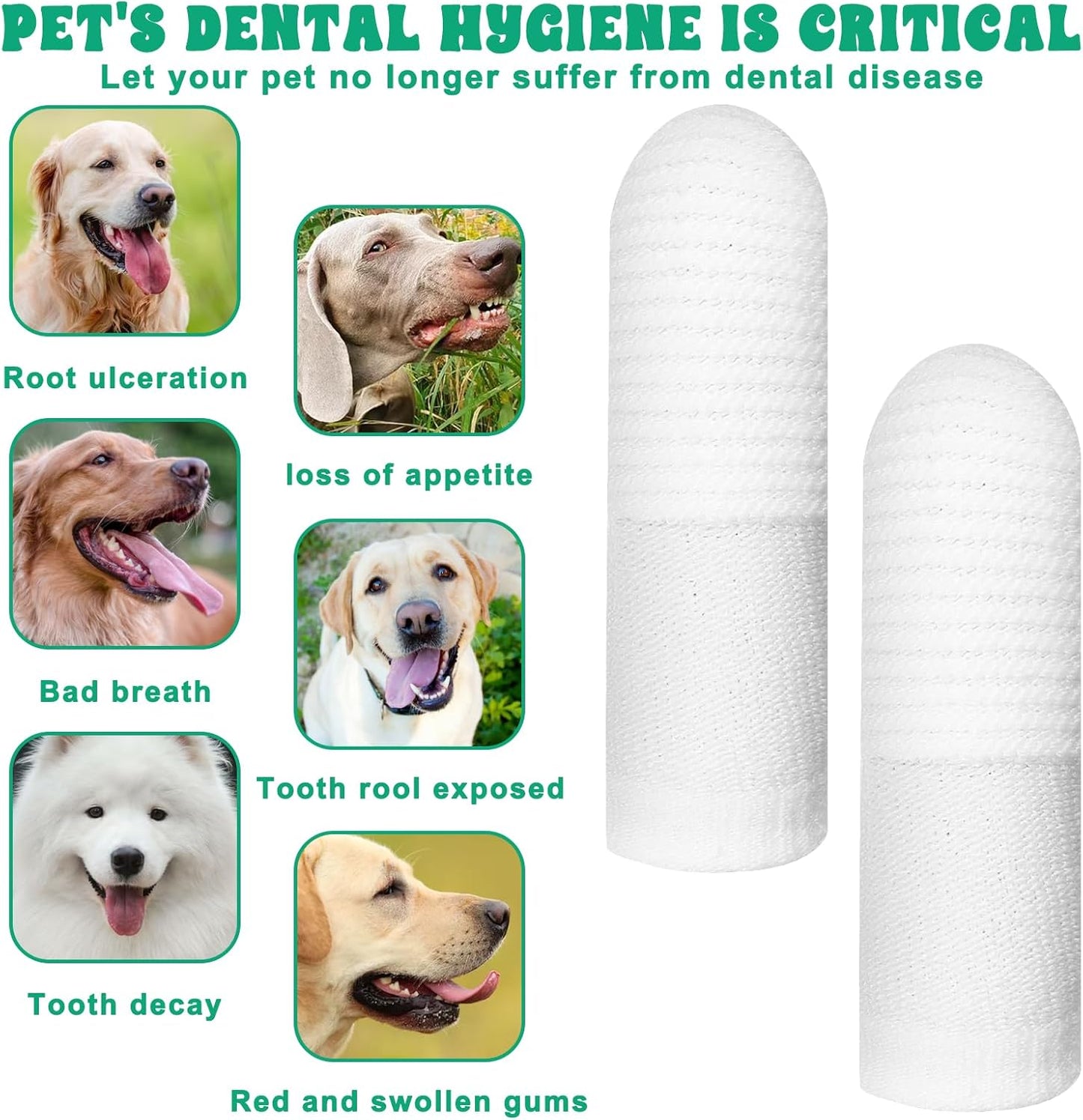 50 Pcs Cat Toothbrush Dog Finger Toothbrush Pet Toothbrushes Soft Fabric Comfortable Teeth Oral Cleaning Durable Teeth Cleaning Wipes Toothbrushes for Dogs and Cats