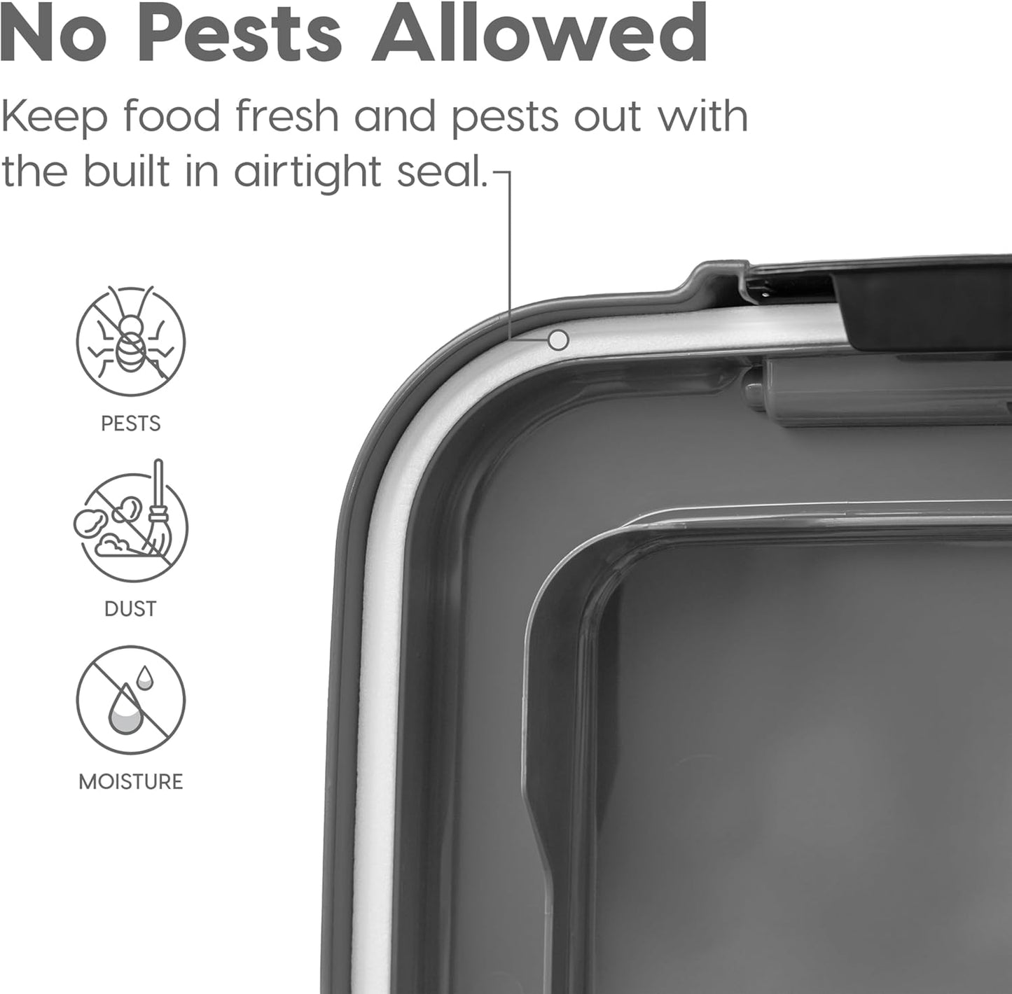 IRIS USA 30 lbs & 11 lbs Combo Airtight Dog Food Storage Container, Stackable Treat Box, 2-Cup Scoop, Wheels, Keep Fresh, Easy Mobility, Chrome