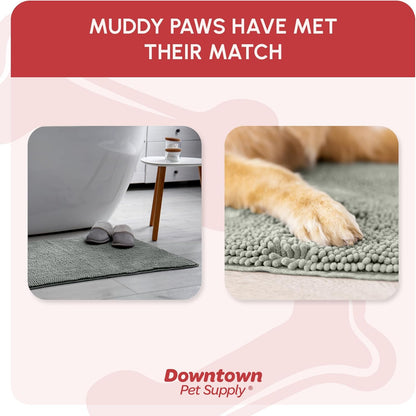 My Doggy Place Dog Mud Mat, 36"x26" Ash – Thick Microfiber Entry Rug for Snow, Mud & Salt – Absorbent, Quick-Dry, Washer-Safe & Non-Slip, Large