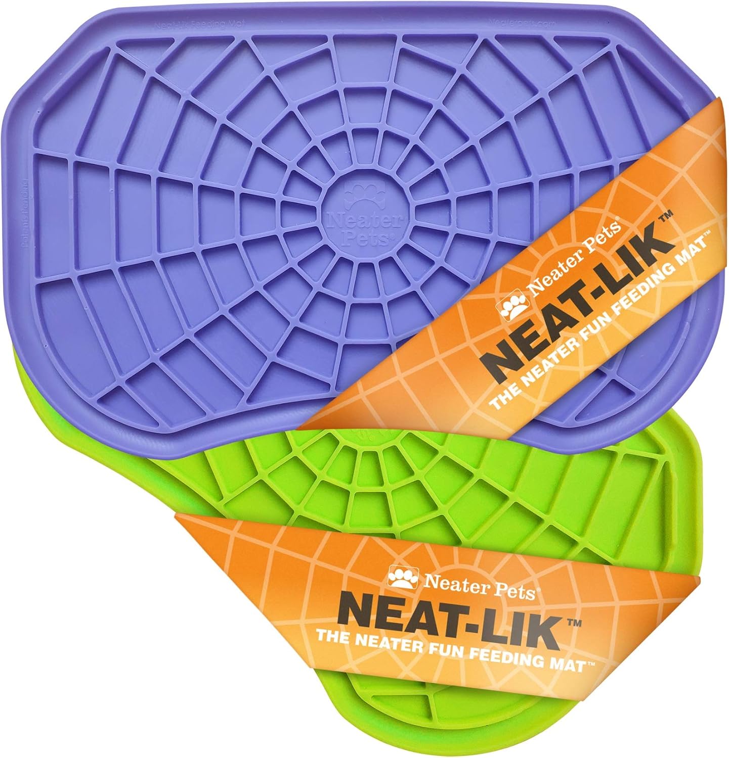 Neater Pets Neat-LIK Dog Lick Mat, Lick Mat for Dogs, Cats, Puppy, Reduces Anxiety & Boredom, Peanut Butter Slow Feeder, Interactive Treat Licking Pad, Licking Mats for Small & Large Breed (Purple)