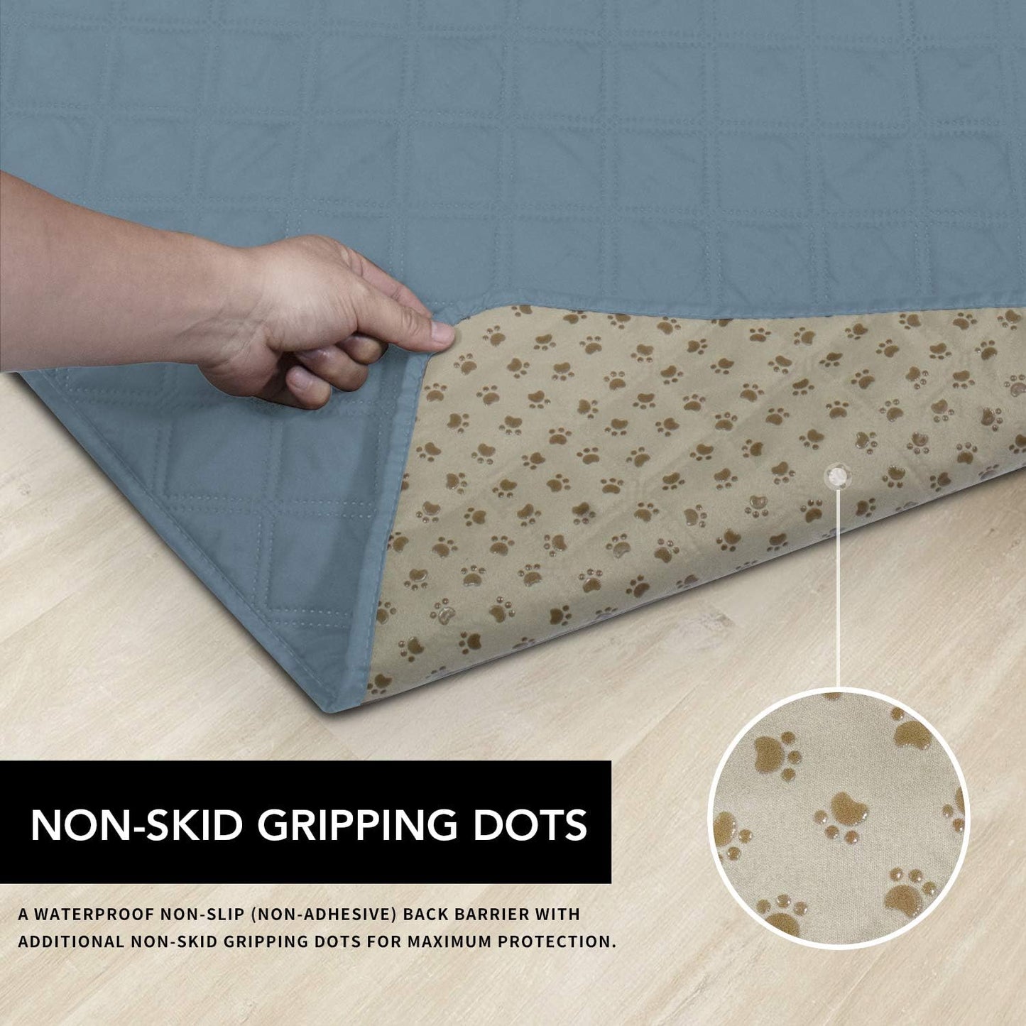 Easy-Going 100% Waterproof Dog Bed Cover, Non-Slip Pet Blanket for Furniture, Washable Couch Cover, Repleasement Sofa Cover (68x82 in,Gray)