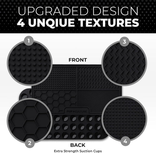 Pup Culture Dog Lick Mat for Dogs, Feeding Pad for Anxious Pets Plus 4 Different Puzzles for Mental Stimulation for Dogs - Supports Mental, Dental, and Digestive Health, Bite Resistant and Heavy Duty