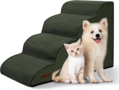 Aodisman 3-Step Dog Ramp and Stairs for Sofa and Chair - Non-Slip Sturdy Pet Steps for Small Dogs and Cats,15.7" H,Grey