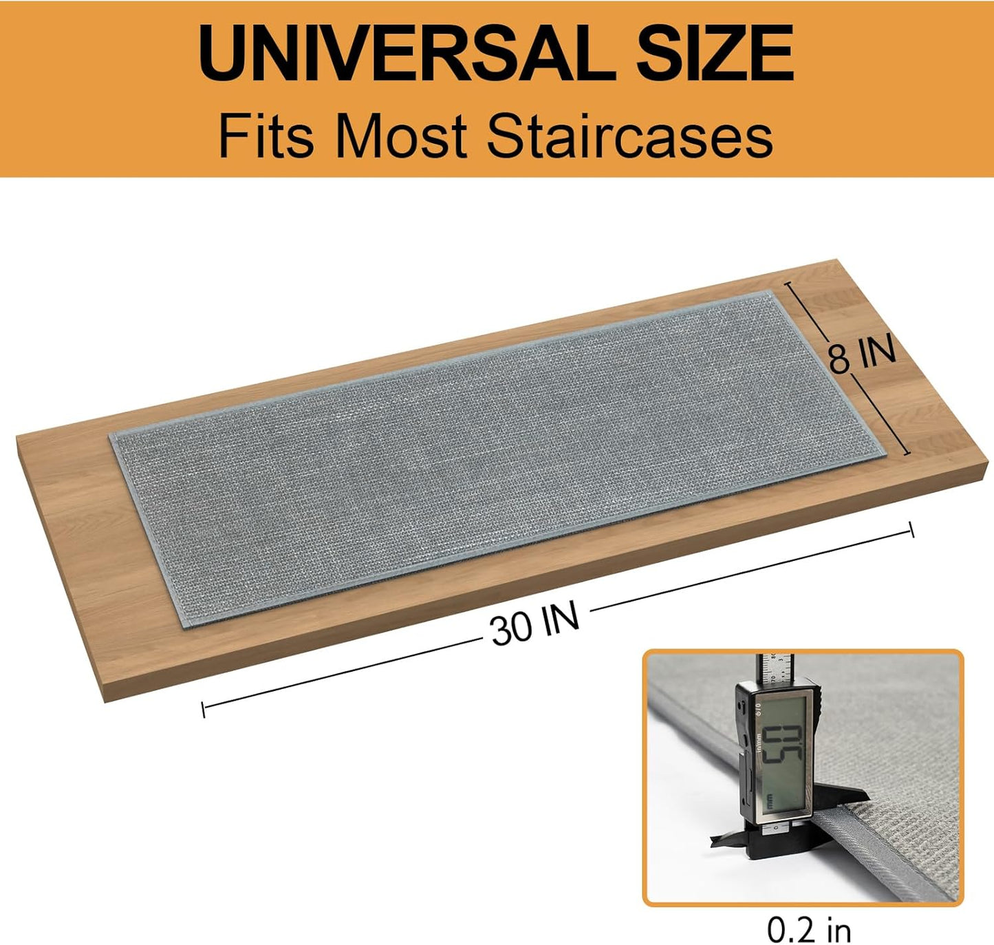 Stair Treads Carpet 4 pcs for Wooden Steps with Non Slip Rubber Backing, 100% Polyester Soft Stairs Resistant Indoor Skid Runner Safety Rugs for Kids Elders and Pets 30" * 8" (Dark Gray)