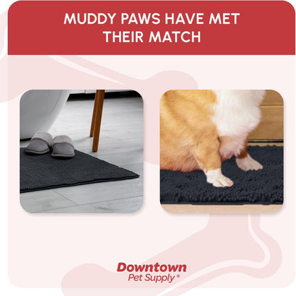My Doggy Place Dog Mud Mat, 36"x26" Ash – Thick Microfiber Entry Rug for Snow, Mud & Salt – Absorbent, Quick-Dry, Washer-Safe & Non-Slip, Large