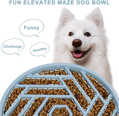 TOBYTO Slow Feeder Dog Bowls Large Medium Breed,Anti-Choking Slow Eating Dog Food Bowl,Non Slip Pet Slower Food Feeding Bowls Large Puzzle Slow Feeder Bloat Stop Maze Dog Dishes,Black