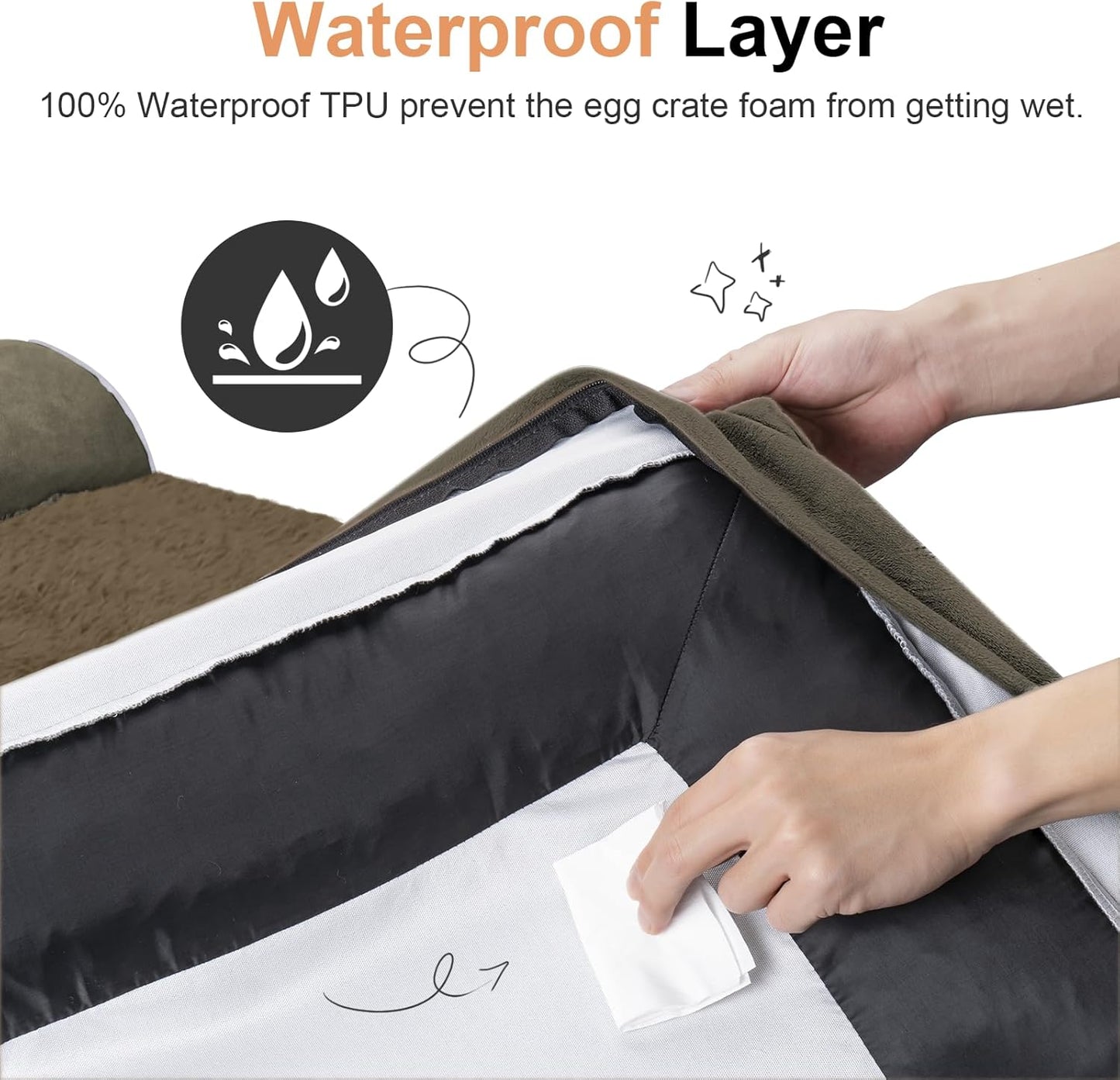 Large Dog Bed Orthopedic Washable: Beds Bolster XL Bed Large Big Dogs Memory Foam Couch Sofa Waterproof with Removable Cover
