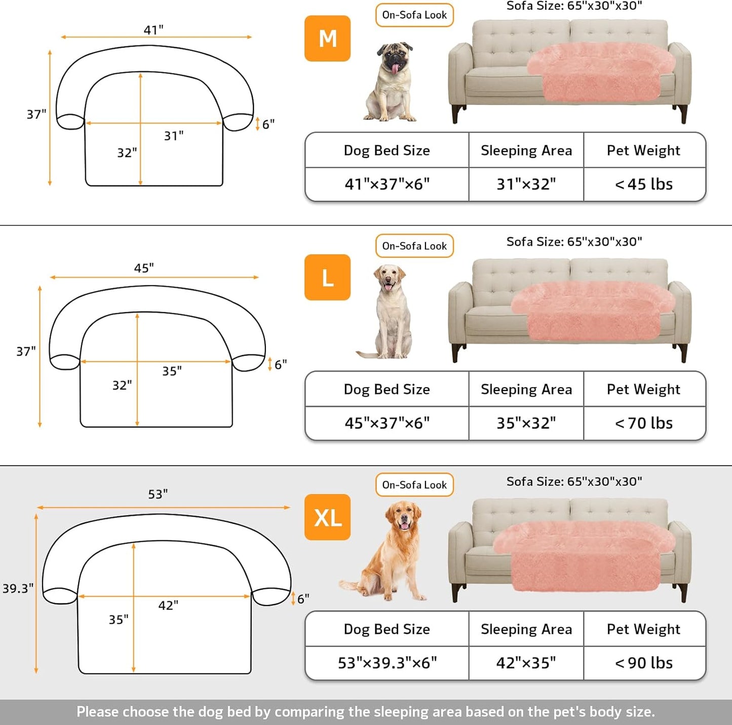 Calming Dog Bed Fluffy Plush Dog Mat for Furniture Protector with Removable Washable Cover for Large Medium Small Dogs and Cats (Large, Light Grey)