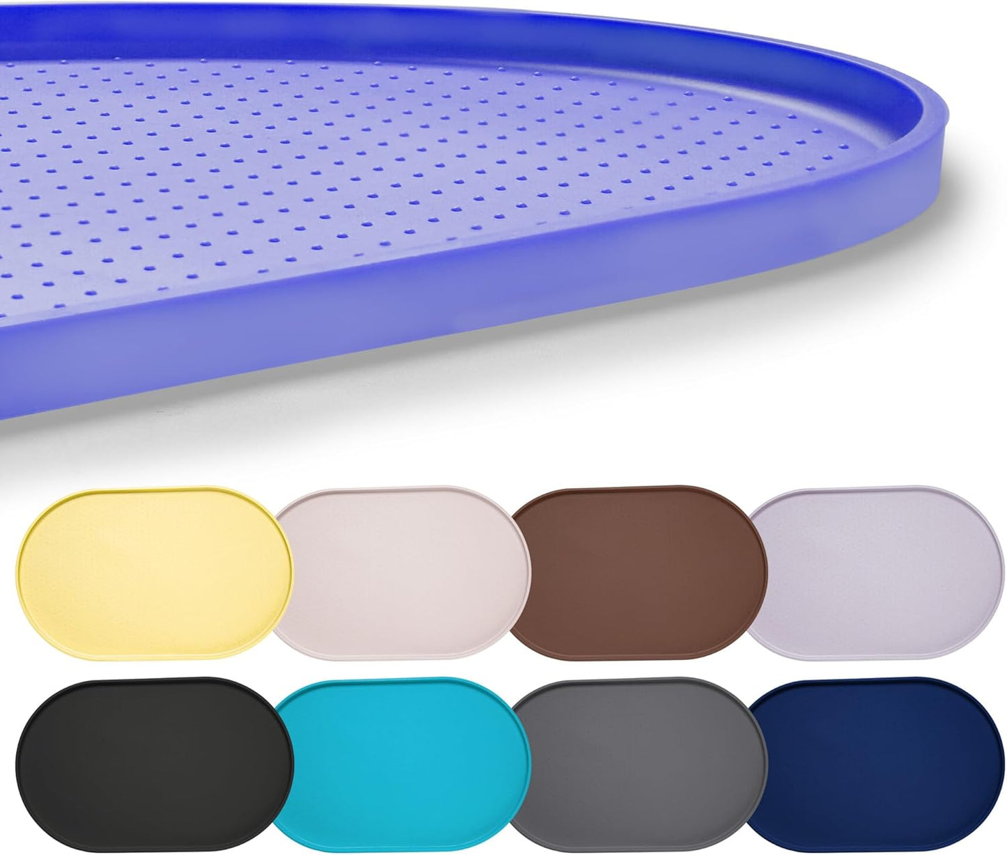 Hubulk 100% Waterproof Silicone Pet Feeding Mat with Raised Edge for Food and Water, Dog Bowl Mats, Cat Bowls Placemat with High Lip Protects Floor for Cats and Dogs (Gray, 19" L x 12" W)