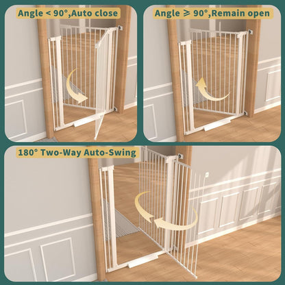 AiWMGL 40.55" Tall, 53.74-61.61 Inch Wide, 1.37" Ultra Narrow Spacing Dog Pet Baby Gate Indoor for Doorway Hallway, Pressure Mounted 54 55 56 57 58 59 60 61 Inches Wide