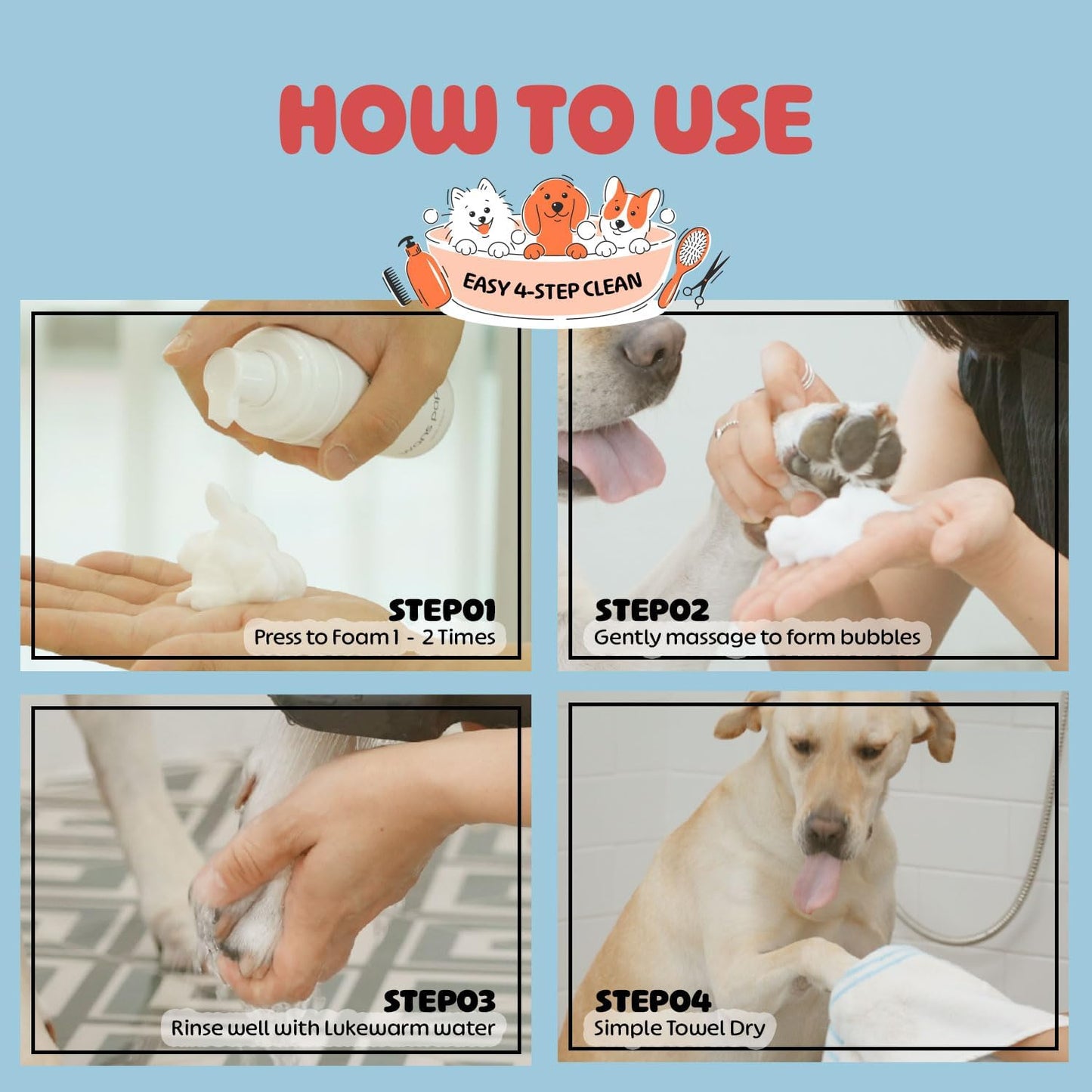 Dog Paw Cleaner | Gentle Pure Soap-Based Rinse-Off Paw Washer for Sensitive Paws | Natural Plant-Based & Residue-Free Formula | Safe for All Dogs, Puppies | Made in Korea | 5.072 oz / 150ml