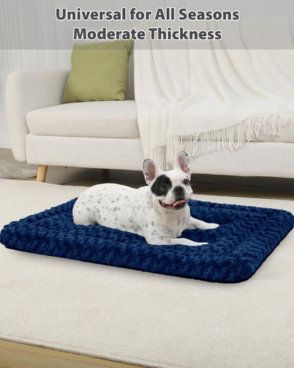 Washable Dog Bed Mat Ultra Soft Dog Crate Pad Comfy Fluffy Pet Kennel Beds Sleeping Mattress for Large Jumbo Medium Small Dogs, 36 x 23 Inch, Gray