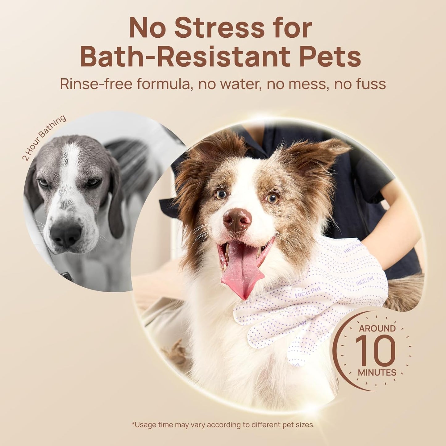 HICC PET Glove Wipes Pro – Pet Cleaning Gloves for Dogs & Cats – Infused with Coconut Oil & Plant Extracts – Hypoallergenic, Gentle, Spa-Like Care at Home, Portable 6 Pack-Coconut Scent