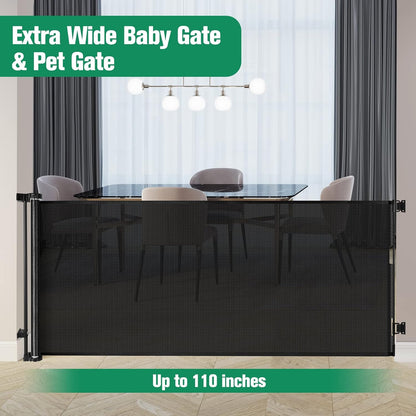 Extra Wide Baby Gate for Large Openings Retractable Baby Gates Indoor Outdoor Extra Long Dog Gate for Doorway Stair Gates for Kids or Pets Extra Large Dog Gate for Stairs