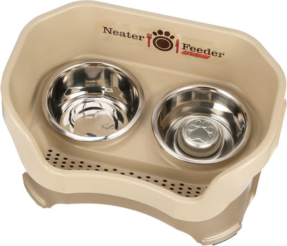 Neater Pet Brands Neater Feeder Deluxe Mess Proof Dog Bowls Elevated for Large Dogs Over 40 lbs, Made in USA, No Spill Raised Dog Food Bowl Stand Feeding Station, Food and Water Bowl Set, Black