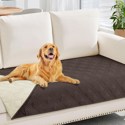 hyha Waterproof Dog Bed Blanket, Soft Pet Blankets, Waterproof Couch Cover for Dogs, Reversible Sofa Covers Washable for Furniture (30x70 Inch, Taupe/Beige)