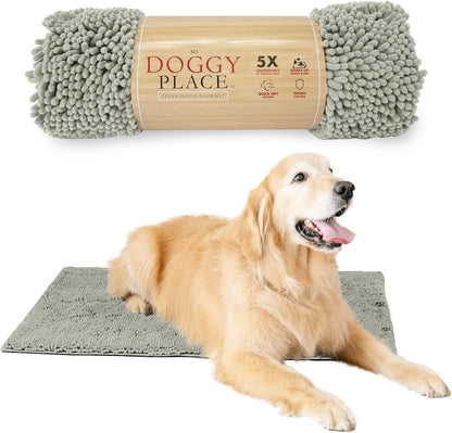 My Doggy Place Dog Mud Mat, 36"x26" Ash – Thick Microfiber Entry Rug for Snow, Mud & Salt – Absorbent, Quick-Dry, Washer-Safe & Non-Slip, Large