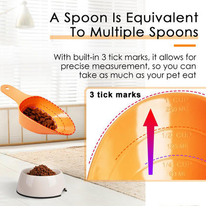 Dog Food Scoop-Melamine Pet Food Measuring Cup - 1 Cup 1/2 Cup 1/4 Cup Dog Cat Bird and Rabbit Food Feeding Scoop Dishwasher Safe - Pink