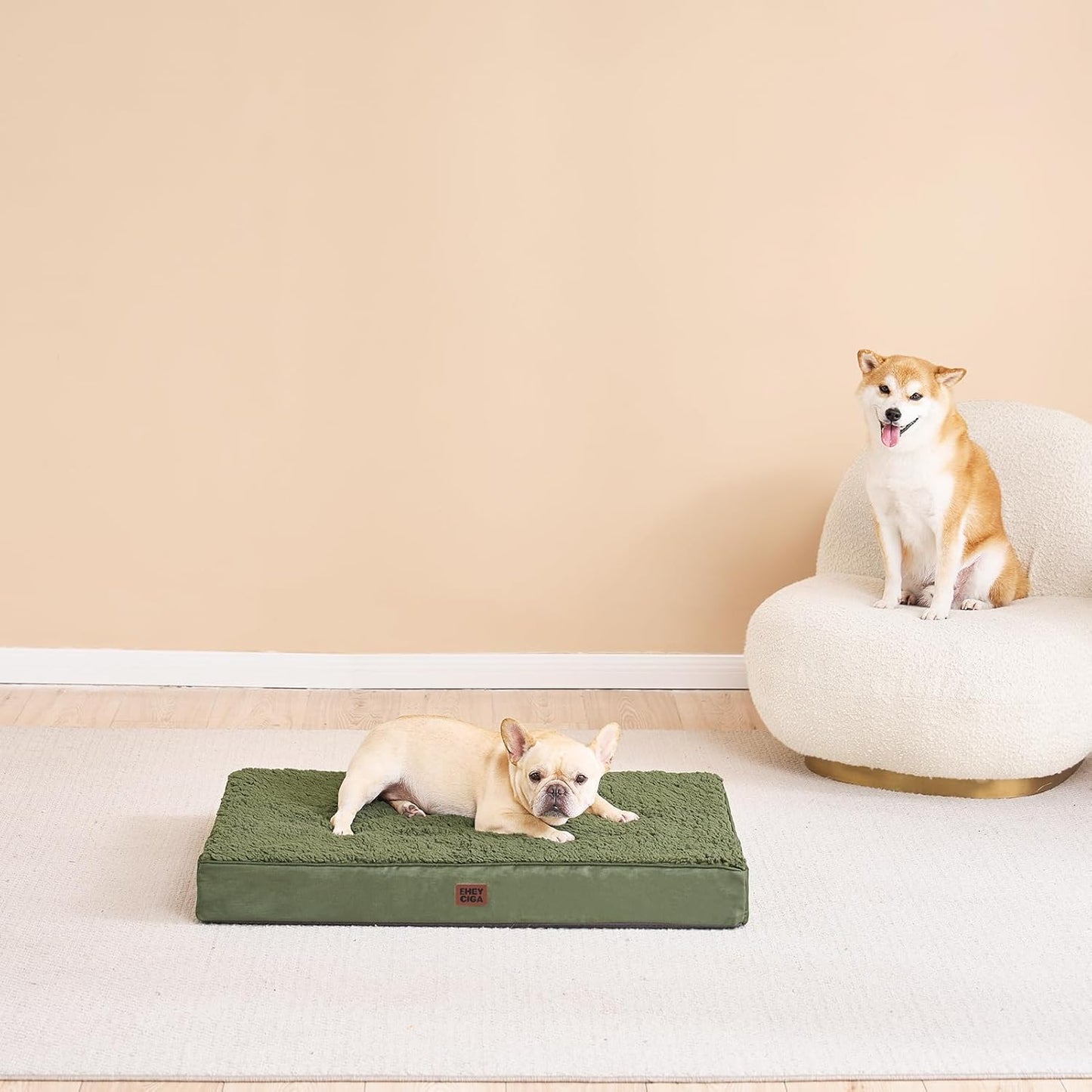 EHEYCIGA Orthopedic XL Dog Beds for Extra Large Dogs with Removable Washable Cover for Crate, Grey, 41x27