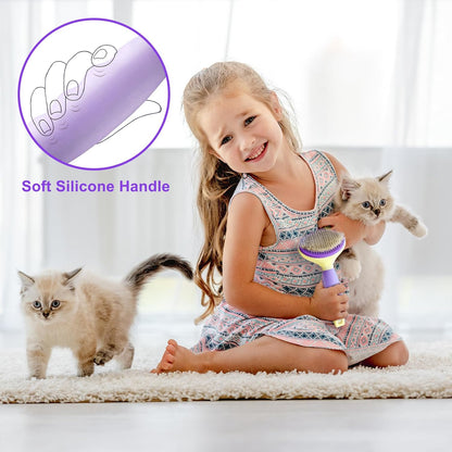 Cat Hair Brush,Cat Brush for Shedding,Soft Silicone Self Cleaning Brushes for Short and Long Haired Cats for Grooming and Shedding