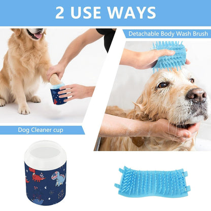 Dog Paw Cleaner Cups for Dogs Pet Foot Washer Paw Scrubber for Medium Small Dogs Cats Cleaning Cup Cute Yellow Fiesta Guitars Cacti and Ethnic Birds