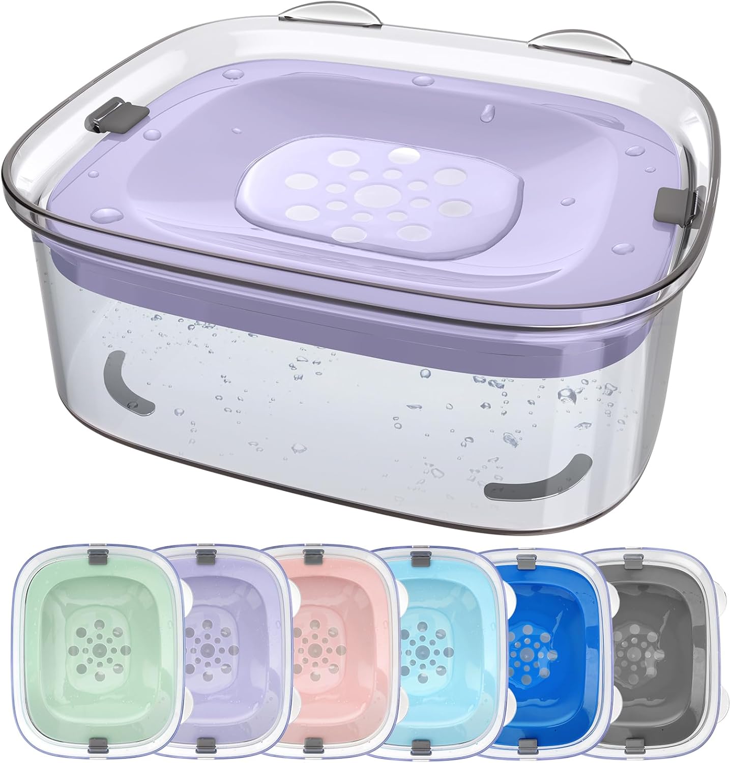 AONKEY 3L Dog Water Bowl No Spill, 101oz Large Spill Proof Dog Bowl Reduce Refill, Anti Splash No Mess Dispenser Dripless Slow Drinking Water Bowl for Sloppy Messy Drinkers (Gray)