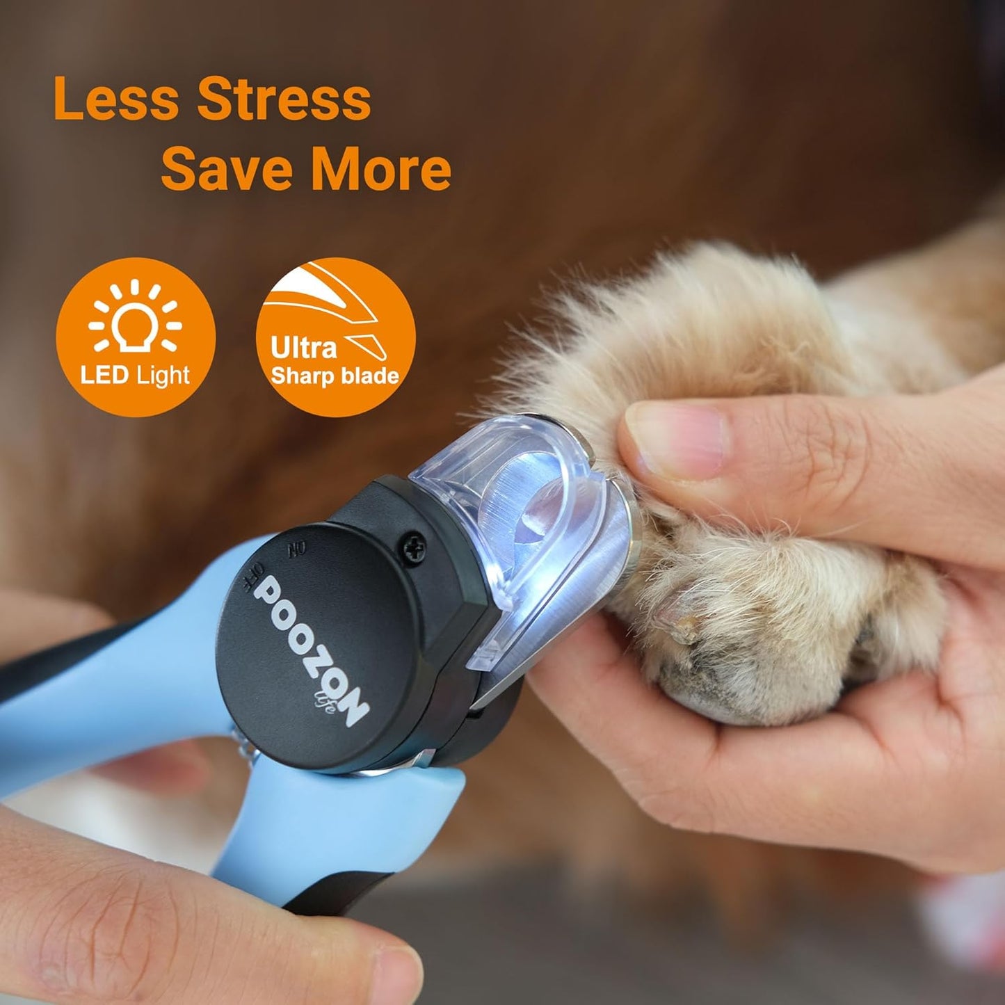 Dog Nail Clipper with Light, Illuminates Nail Clipper Kit or Bloodline for Safe, Easy Trimmers, Extra Sharp for Thick Nails, Quick Sensor, Avoid Over Cutting Toenail, for Cats & Dogs