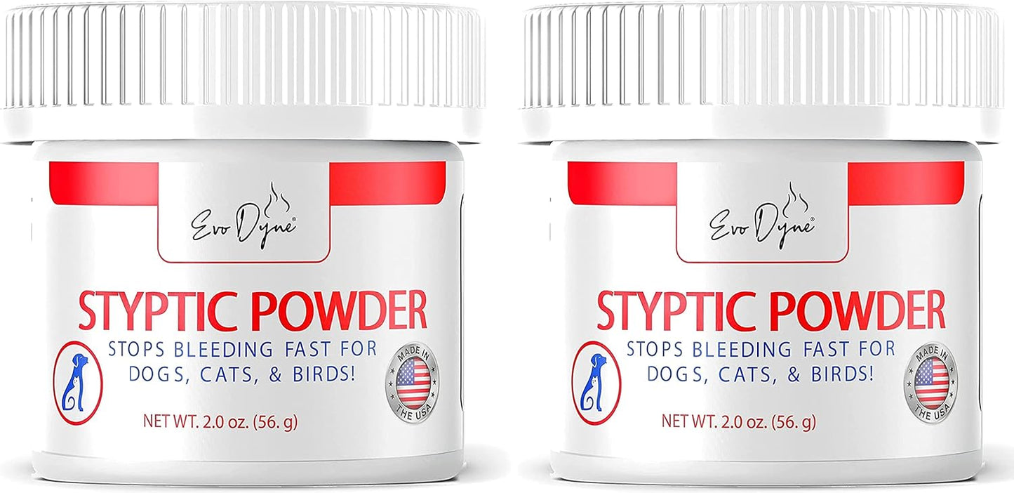 Styptic Powder for Dogs, Cats, and Birds (2 oz) by Evo Dyne | Fast-Acting Blood Stop for Pets | Quick Stop Bleeding Powder for Dog Nail Clipping, Grooming, Cuts and More (1-Pack)