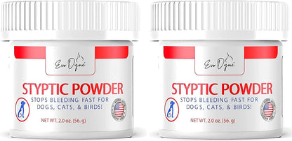 Styptic Powder for Dogs, Cats, and Birds (2 oz) by Evo Dyne | Fast-Acting Blood Stop for Pets | Quick Stop Bleeding Powder for Dog Nail Clipping, Grooming, Cuts and More (1-Pack)