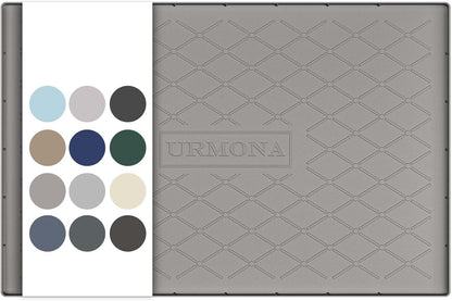 URMONA Under Sink Mat for Kitchen Waterproof, 34" x 22" Silicone Under Sink Mat for Shelf Liner Organizer, Cabinet Sink Protector Under Sink Liner for Bottom Kitchen, Bathroom(Light Grey)