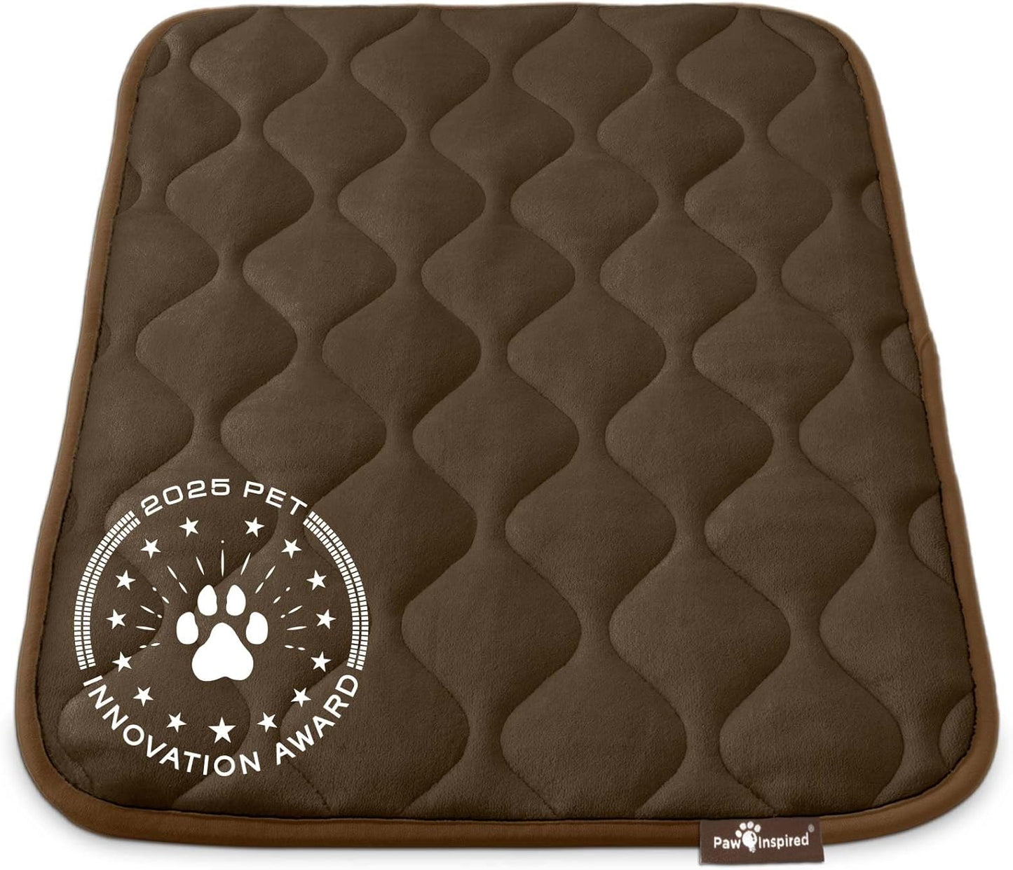 Paw Inspired Washable Padded Crate Mats for Dogs | 29” x 18” Pad, Fits 30-inch Kennels | Leakproof, Waterproof Bottom, Plush Pet Beds (Gray)