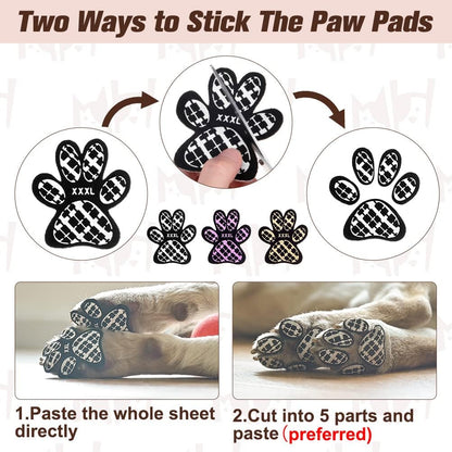 BEAUTYZOO Dog Paw Protector Anti-Slip, Paw Pads for Dogs Traction On Hardwood Floors, Paw Stickers Toe Grips for Hot/Cold Pavement for Senior Dogs, Shoes Boots Socks Replacement, 6 Sets (24 pcs) XXL