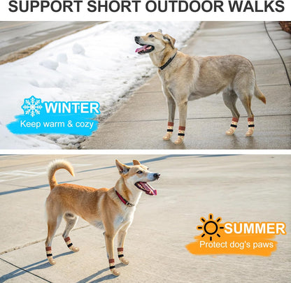 BEAUTYZOO Dog Socks to Prevent Licking Paws -Dog Shoes for Hot Pavement & Hardwood Floors Anti Slip, Traction Control Boots & Paw Protectors with Double Side Grips for Small Medium Large Senior Dogs