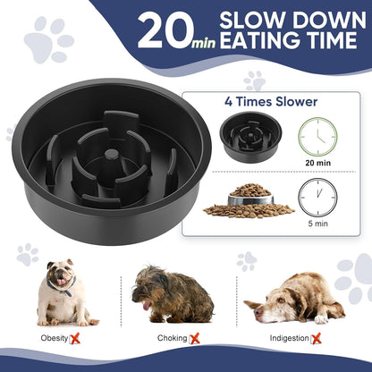 XIAZ Elevated Dog Bowls Large Breed Raised Dogs Bowl Stand Large/Medium Sized Dog Slow Feeder Dogs Bowls Food Water Stands 5 Heights Adjustable 9/11/12/14in Pet Feeder Dish Station