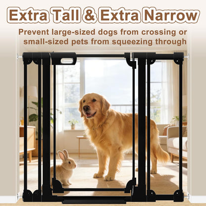 WAOWAO Clear Baby Gate for Stairs Modern Design Acrylic Auto Close Pet Gate, 29.52-37.79" Wide Safety Baby Gate for Doorways,White Clear Dog Gates Indoor, Hallways,Kitchen