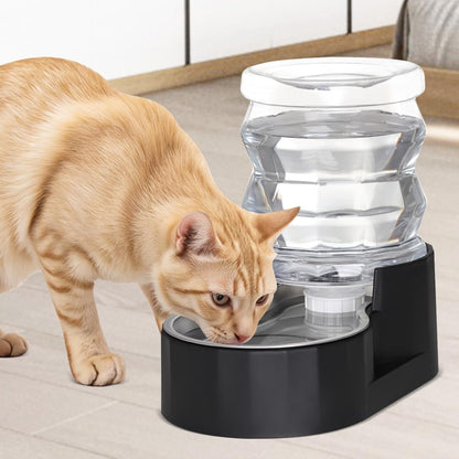 RIZZARI 8L Elevated Pet Water Dispenser – Stainless Steel Gravity Waterer with Auto-Refill Design for Medium and Large Dogs & Senior Pets -Comfortable Drinking Height for Living Rooms,Multi-Pet Homes