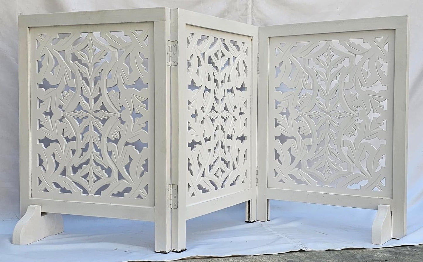 Freestanding Pet Gate for Dogs, Foldable Wooden Dog Gate for House, Indoor Dog Gate for Stair, Doorway, House Design Gates for Dogs Indoor, 72 Inch Wide, (18" x4 Panels 72 inch), Burnt Finish