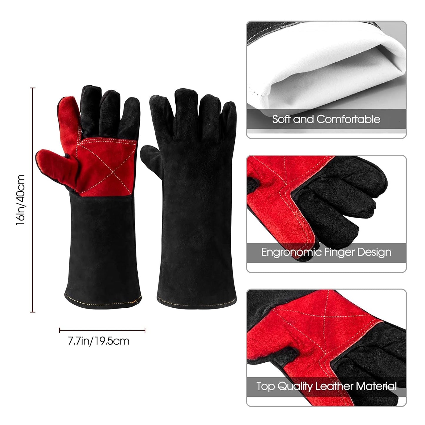 AOWPFVV Animal Handling Gloves Bite Proof Multipurpose Pet Glove for Trips to Vet Grooming Puncture Proof Training Anti-Bite Scratch for Cat Dog Snake Falcon Grabbing Reptile