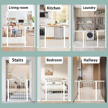Fairy Baby 68.1"-70.8" Extra Wide Press Mounted Baby Gate Indoor for Kids Or Pets Walk Thru No Drill Long Dog Gates for The House Doorway Child Safety Gate