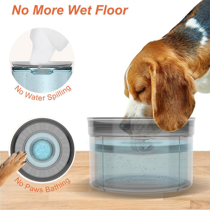 1Gallon No Spill Water Bowl for Dogs, Tritan BPA-Free Spill Proof Water Bowl with Non-Slip Mat, No Splash Slow Drinking Dog Water Bowl for Messy Drinker