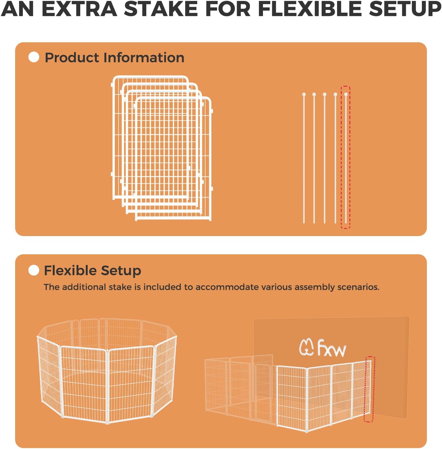 FXW Homeplus Unleashed Indoor Dog Playpen - Stress-Free and Safe Play, Heavy Duty 24 Inch 6 Panels Dog Pen for Puppy and Small Dogs, Black│Patented