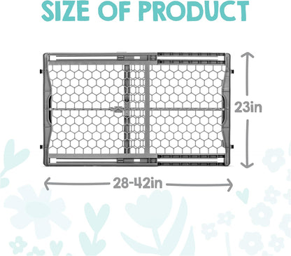 Regalo Safety 28"-42" Extra Wide Expandable Baby Gate for Doorways & Bottom of Stairs, Pressure Mounted Safety Gate for Babies, Toddlers & Pets, Tested & Safe for 30 Years, American Designed and Owned