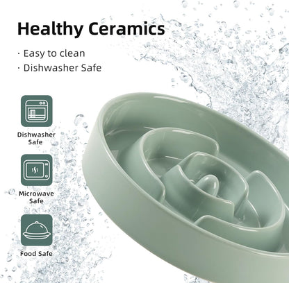 Havniva Ceramic Slow Feeder Dog Bowls, 1.6 Cups Dog Bowl Slow Feeding for Medium Breed, 8.2inch Puzzle Dog Food Bowl Slow Feeder Non-Slip Anti-Gulping and Anti-Choking Reduces Bloating