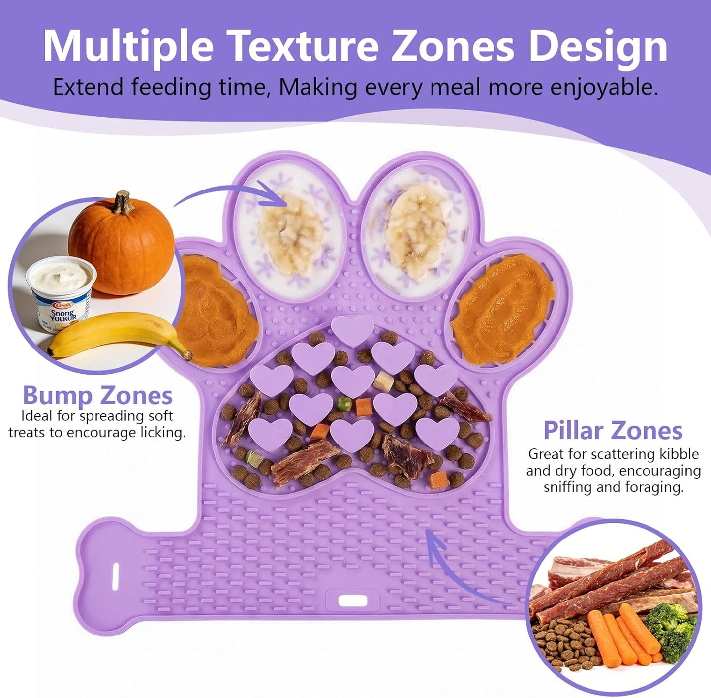 Dog Lick Mat with Suction Cups, Slow Feeder & Enrichment Mat for Dogs & Cats, Silicone Feeding Mat for Wet & Dry Food, Anxiety Relief, Mess-Free Foldable Pocket Design, Pink