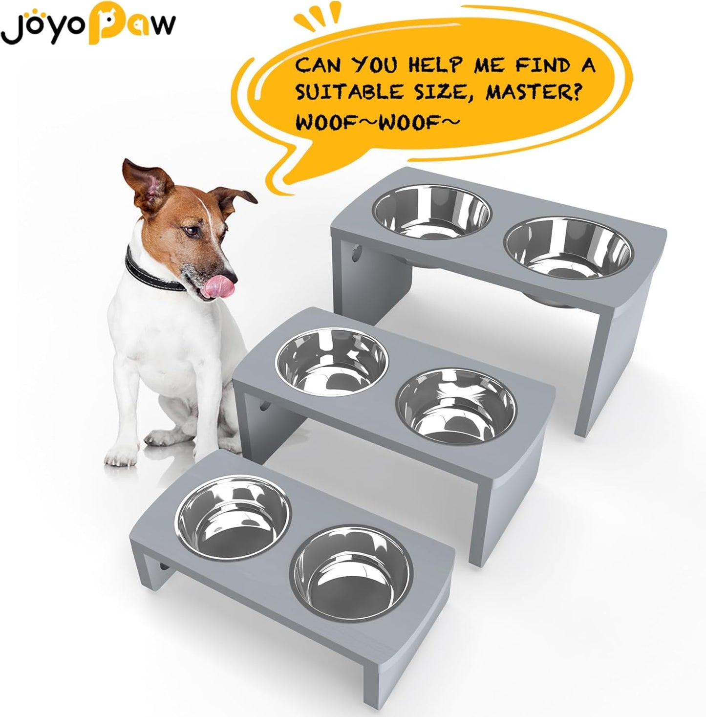 Elevated Dog Bowls, Bamboo Raised Dog Bowl for Medium Dogs, with 2 Stainless Steel Bowls (7'' Tall-40 oz Bowl)