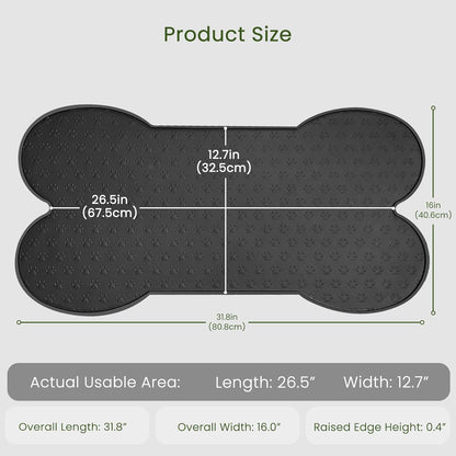 PWTAA Dog Food Mat Anti-Slip Silicone Dog Bowl Mat Thicker Pet Placemat Waterproof Cat Feeder Pad with Raised Edge Puppy Kitten Feeding Mats Suitable Small Medium-Sized Dogs Cats Eating Tray