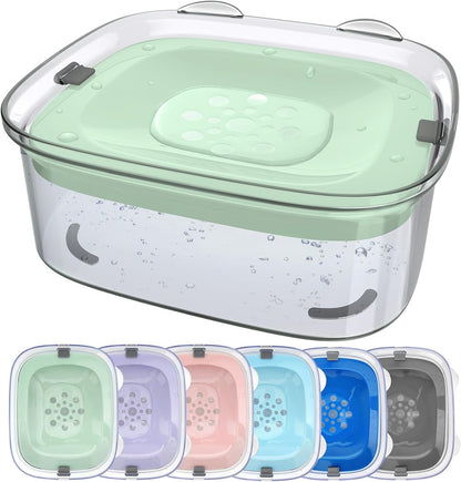 AONKEY 3L Dog Water Bowl No Spill, 101oz Large Spill Proof Dog Bowl Reduce Refill, Anti Splash No Mess Dispenser Dripless Slow Drinking Water Bowl for Sloppy Messy Drinkers (Gray)